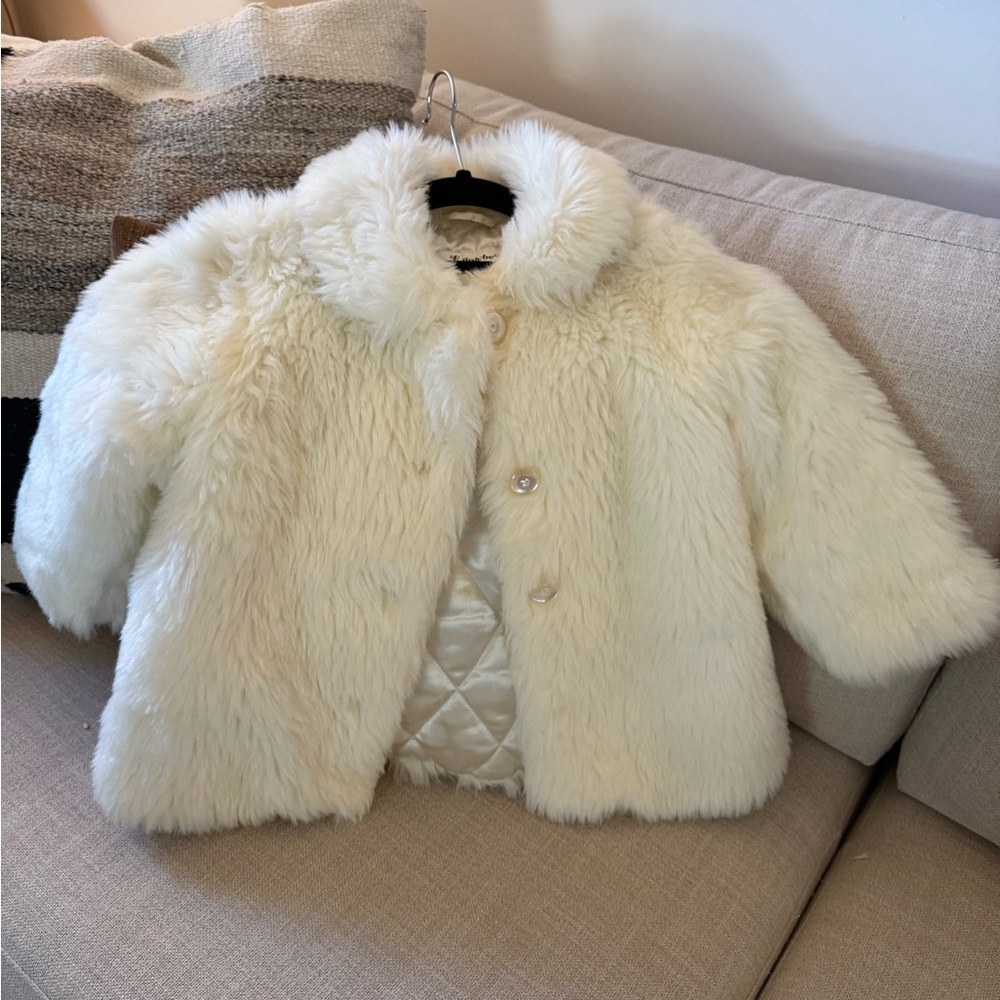 Cozy White Faux Fur Kids Jacket